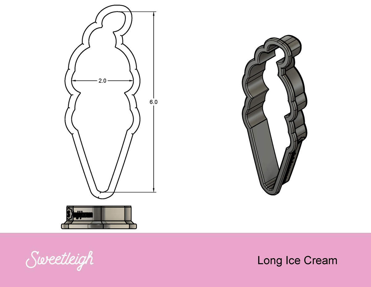 Long Ice Cream Cookie Cutter
