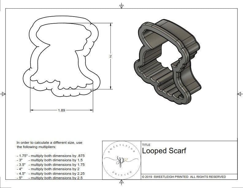 Looped Scarf Cookie Cutter - Sweetleigh 