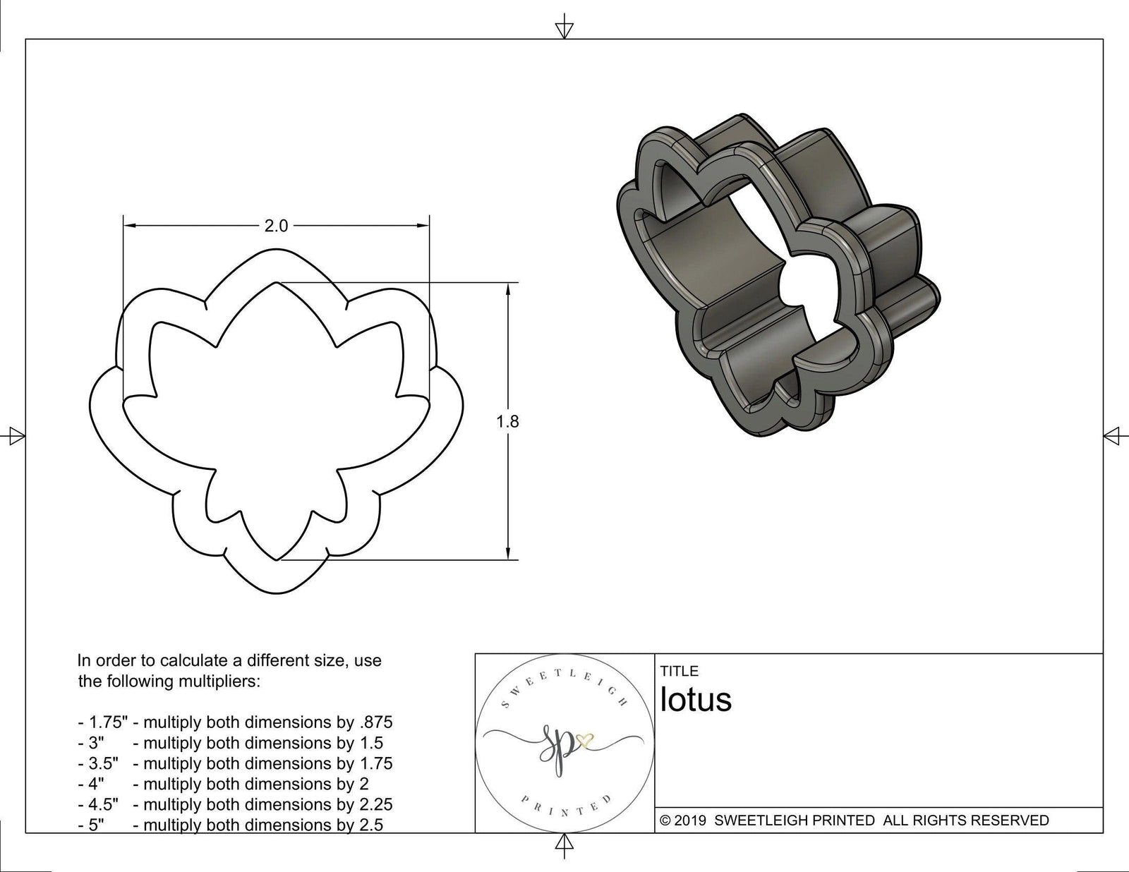 Lotus Cookie Cutter - Sweetleigh 