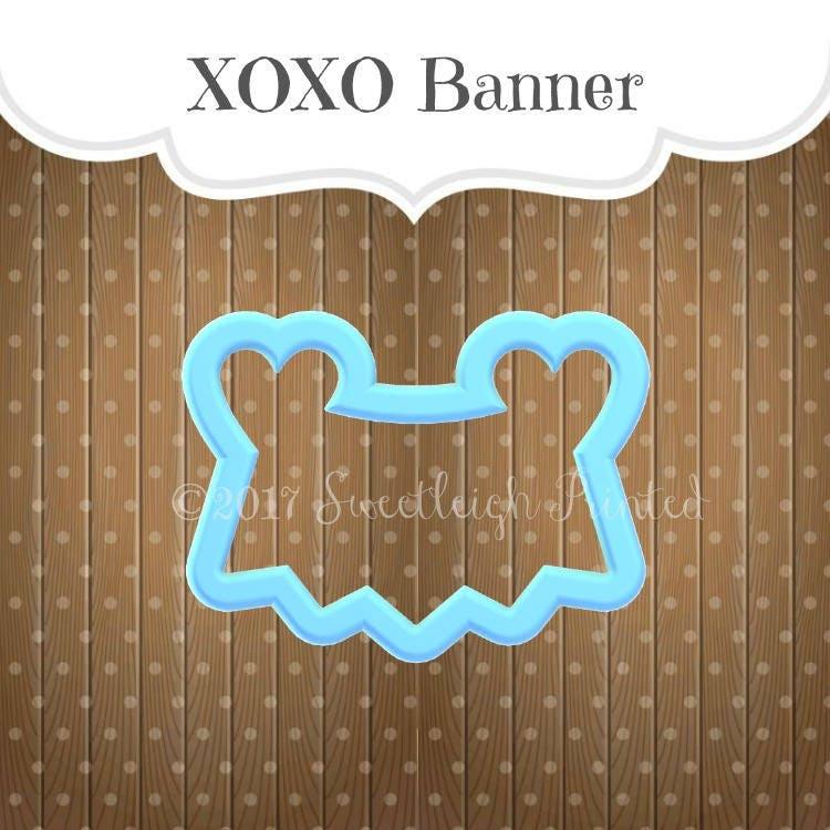 LOVE/XOXO Banner Cookie Cutter - Sweetleigh 