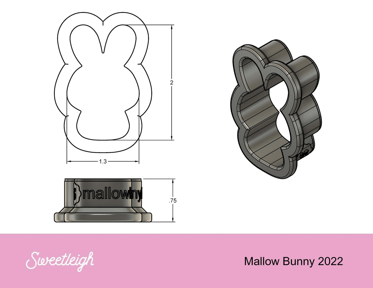 Mallow Bunny 2022 Cookie Cutter - Sweetleigh 
