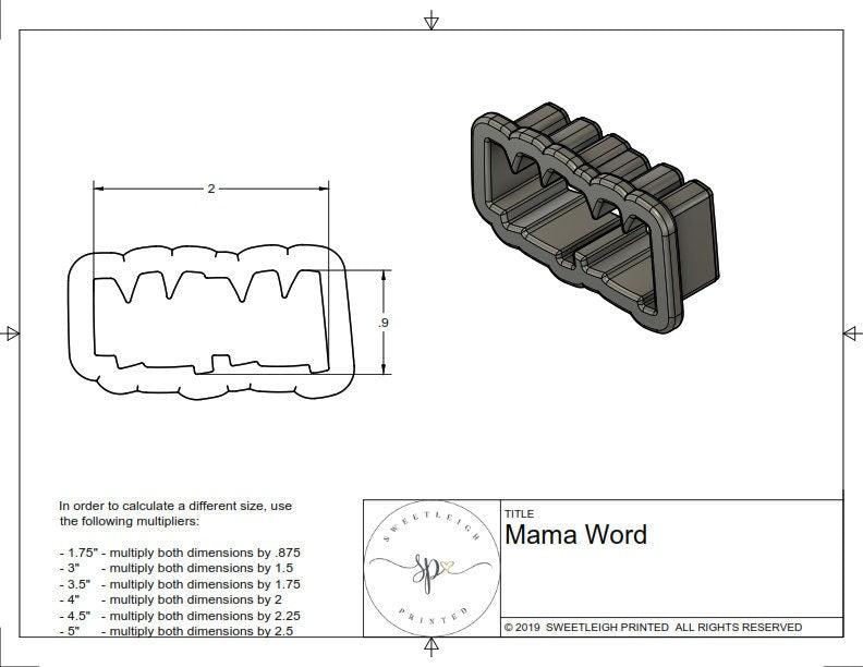 Mama Word Cookie Cutter - Sweetleigh 