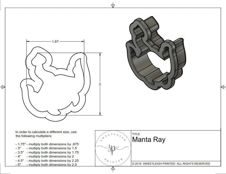 Manta Ray Cookie Cutter - Sweetleigh 