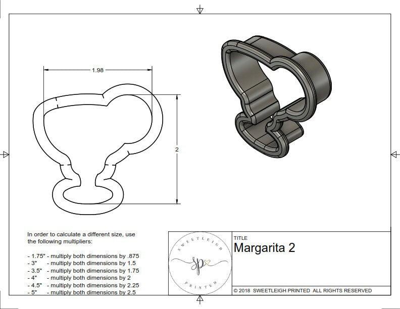 Margarita 2 Cookie Cutter - Sweetleigh 