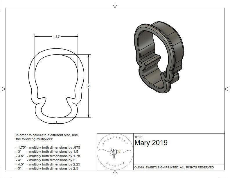 Mary 2019 Cookie Cutter - Sweetleigh 