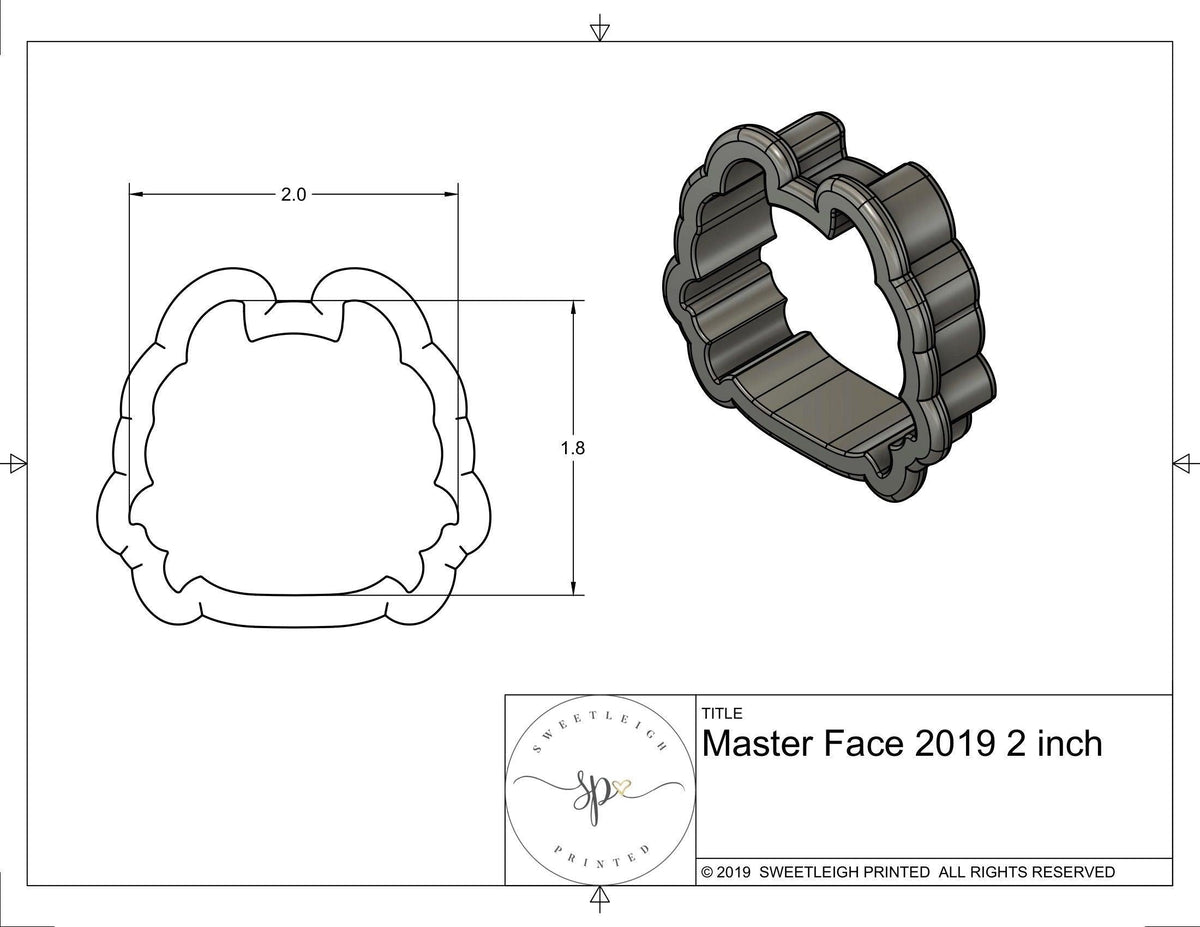 Master Face 2019 Cookie Cutter - Sweetleigh 