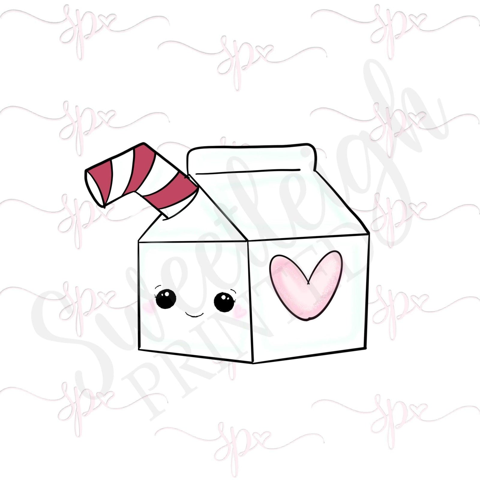 Milk Carton with Straw Cookie Cutter - Sweetleigh 