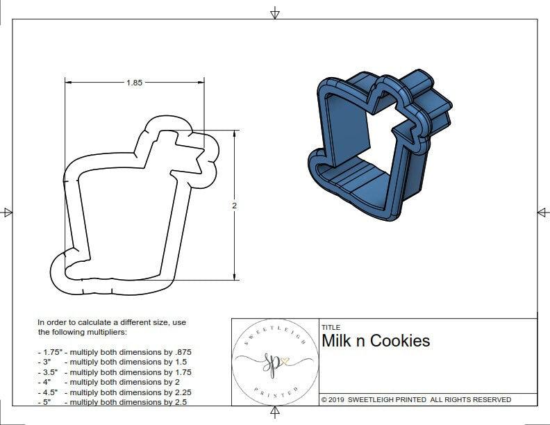 Milk N Cookies Cookie Cutter - Sweetleigh 