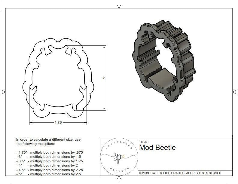Mod Beetle Cookie Cutter - Sweetleigh 