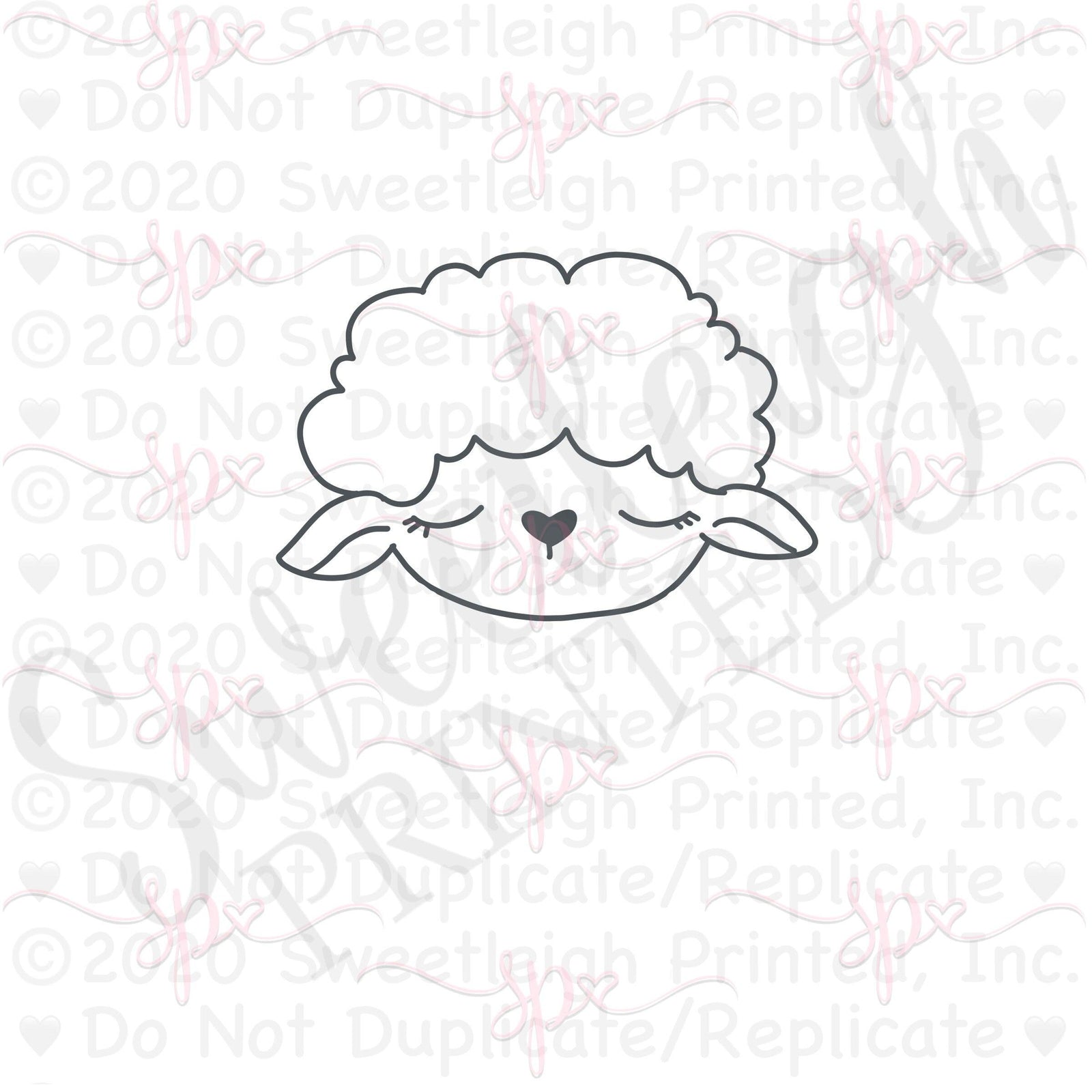 Mod Lamb Face Cookie Cutter - Sweetleigh 