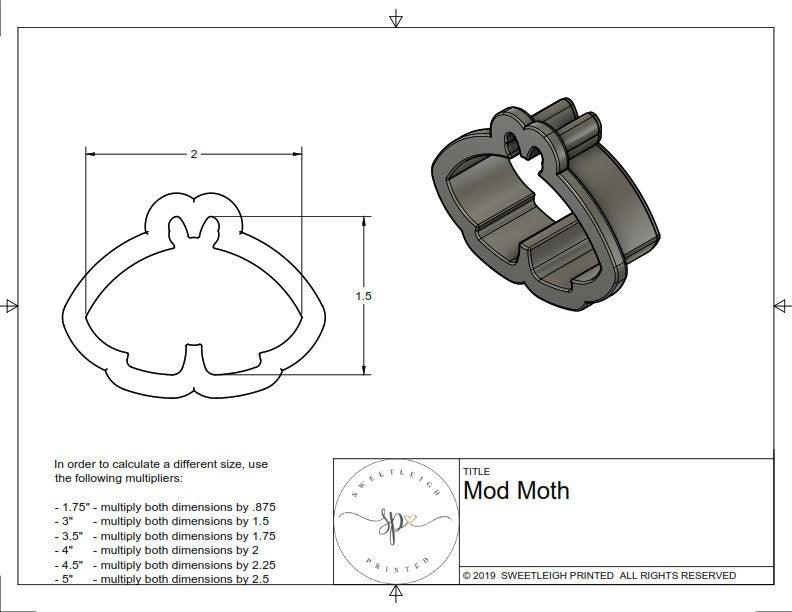 Mod Moth Cookie Cutter - Sweetleigh 