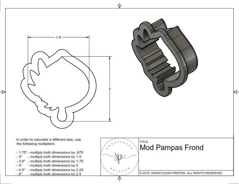 Mod Pampas Frond Cookie Cutter - Sweetleigh 