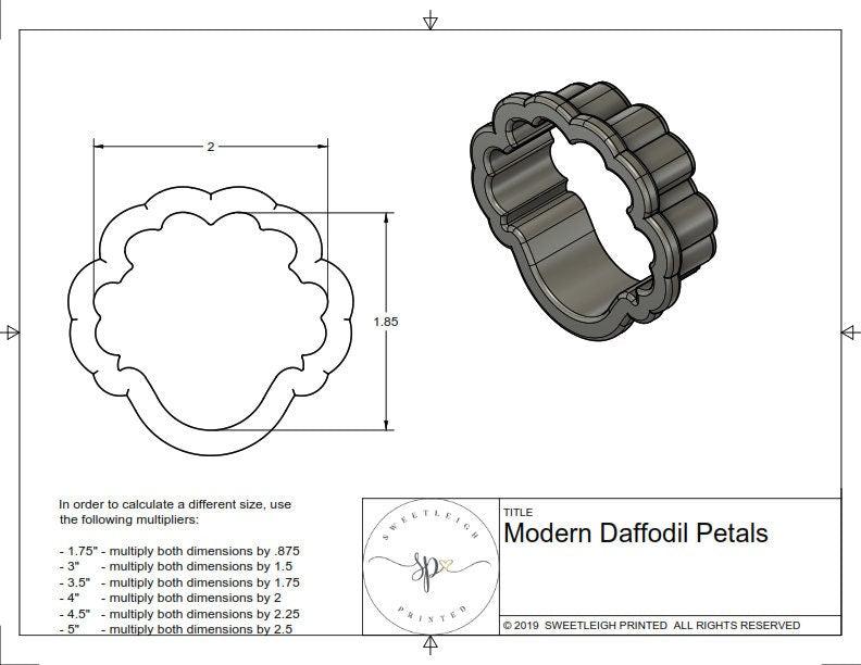 Modern Daffodil Petals Cookie Cutter - Sweetleigh 