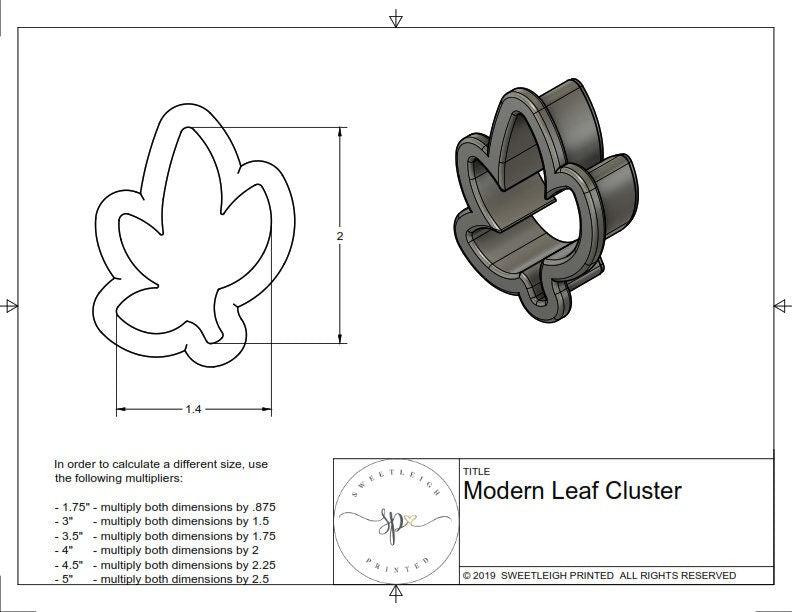 Modern Leaf Cluster Cookie Cutter - Sweetleigh 