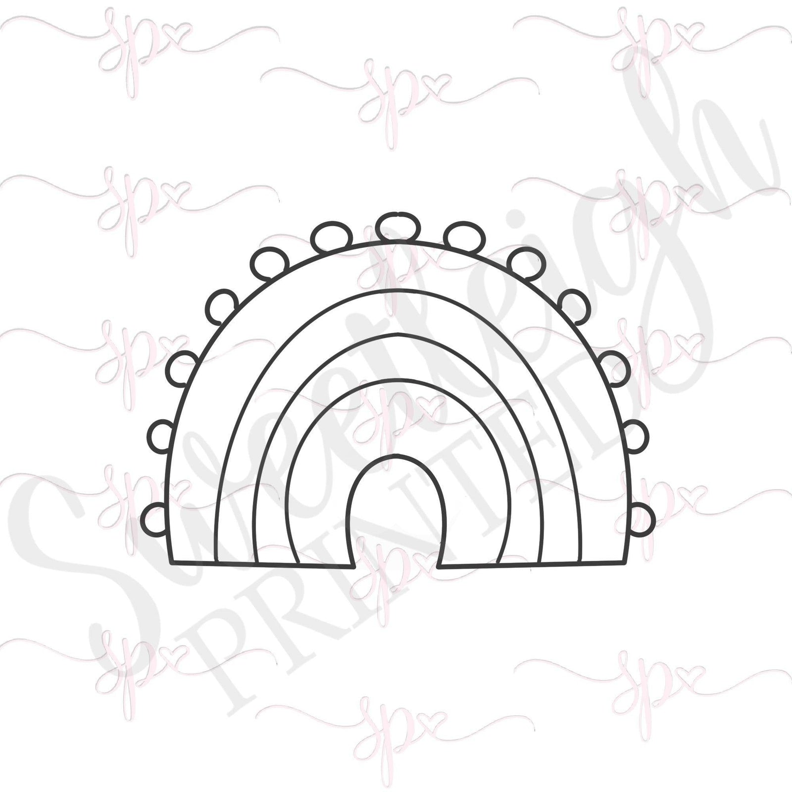 Modern Rainbow 2 Cookie Cutter - Sweetleigh 