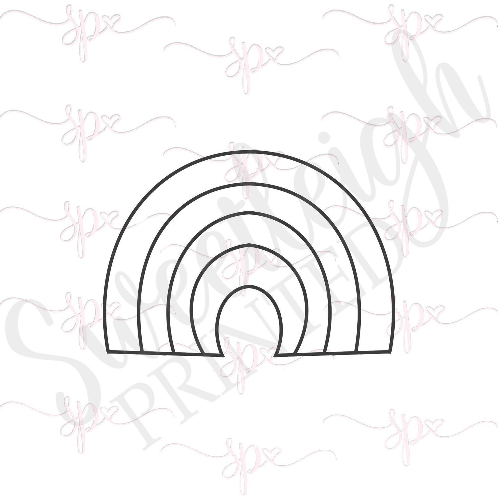 Modern Rainbow 4 Cookie Cutter - Sweetleigh 