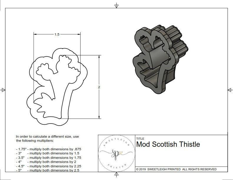 Modern Scottish Thistle Cookie Cutter - Sweetleigh 