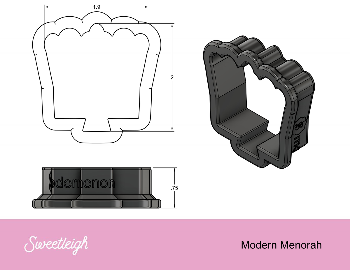 Modern Menorah Cookie Cutter