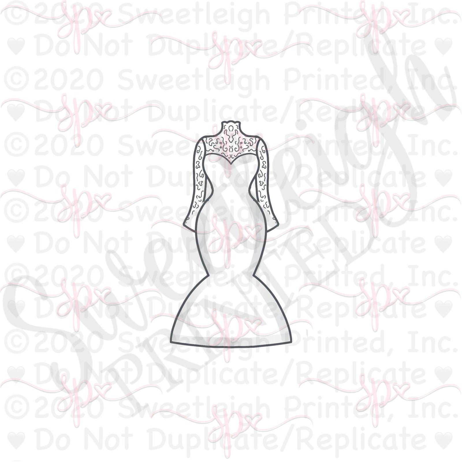 Modest Mermaid Gown Cookie Cutter - Sweetleigh 