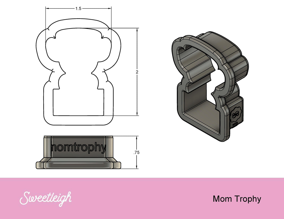 Mom Trophy Cookie Cutter - Sweetleigh 