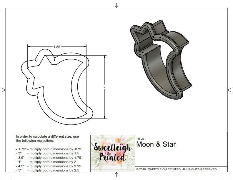 Moon and Star Cookie Cutter - Sweetleigh 