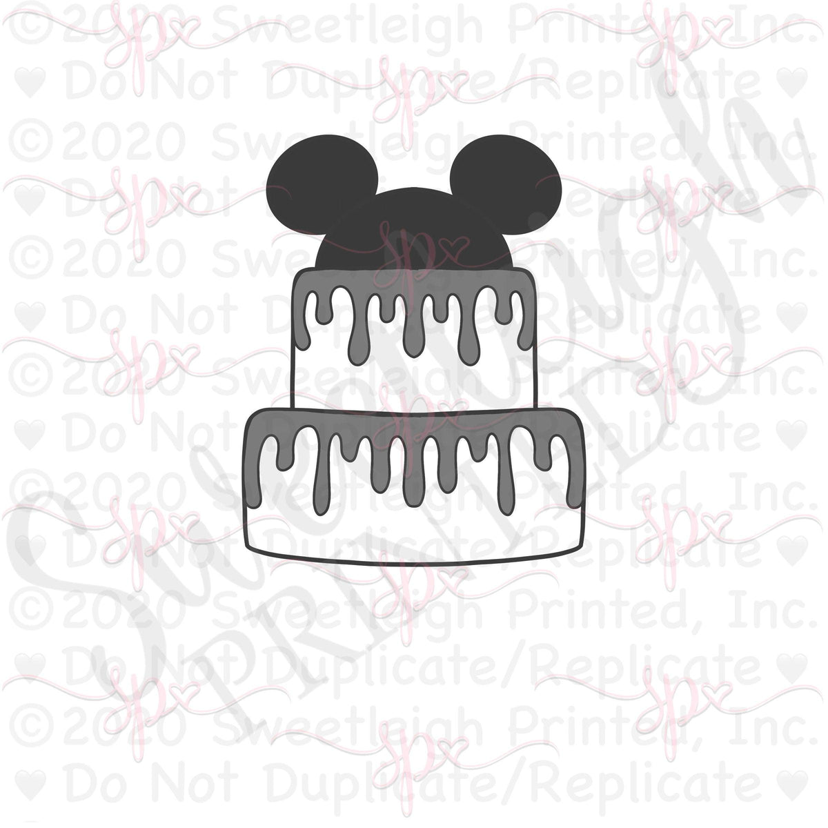 Mouse Ears Double Layer Cake Cookie Cutter - Sweetleigh 