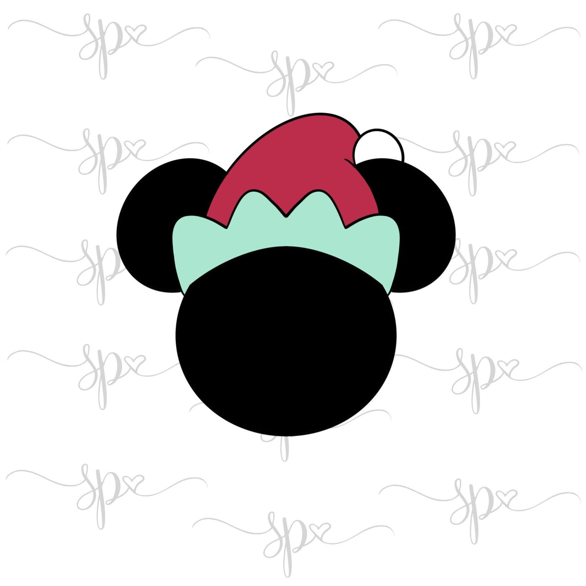Mouse Santa Hat Head Cookie Cutter - Sweetleigh 