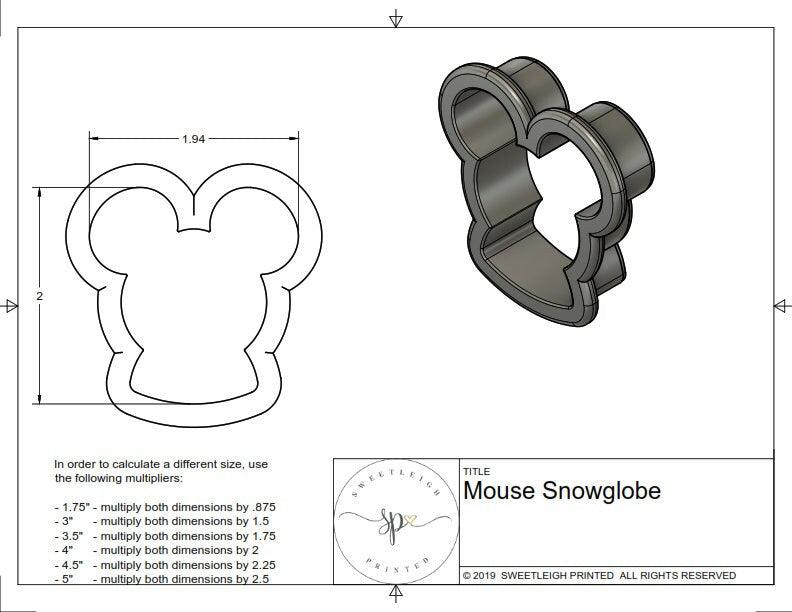 Mouse Snowglobe Cookie Cutter - Sweetleigh 
