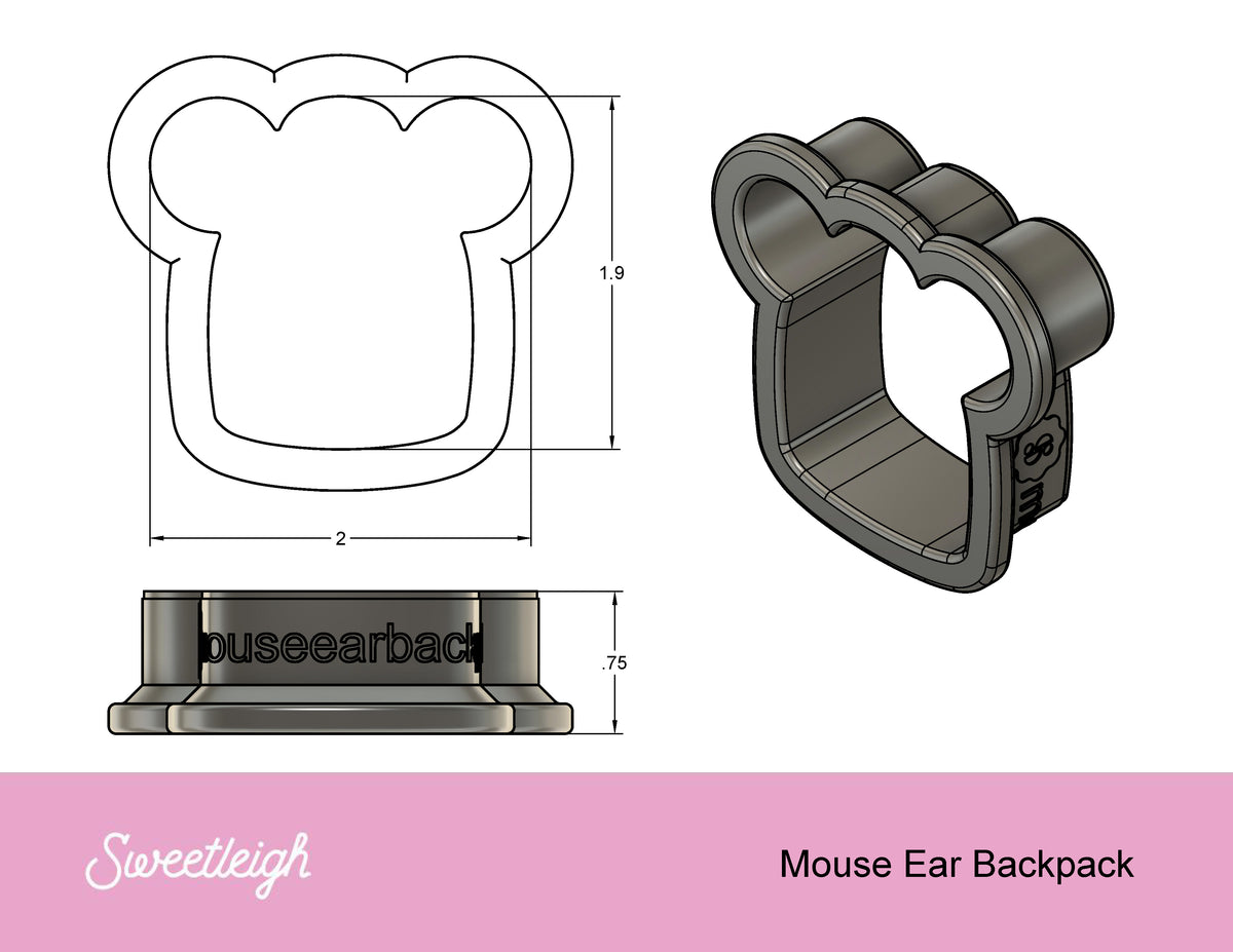 Mouse Ear Backpack Cookie Cutter