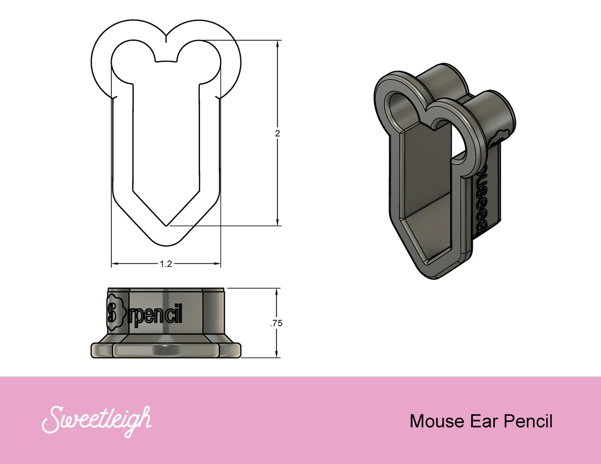 Mouse Ear Pencil Cookie Cutter