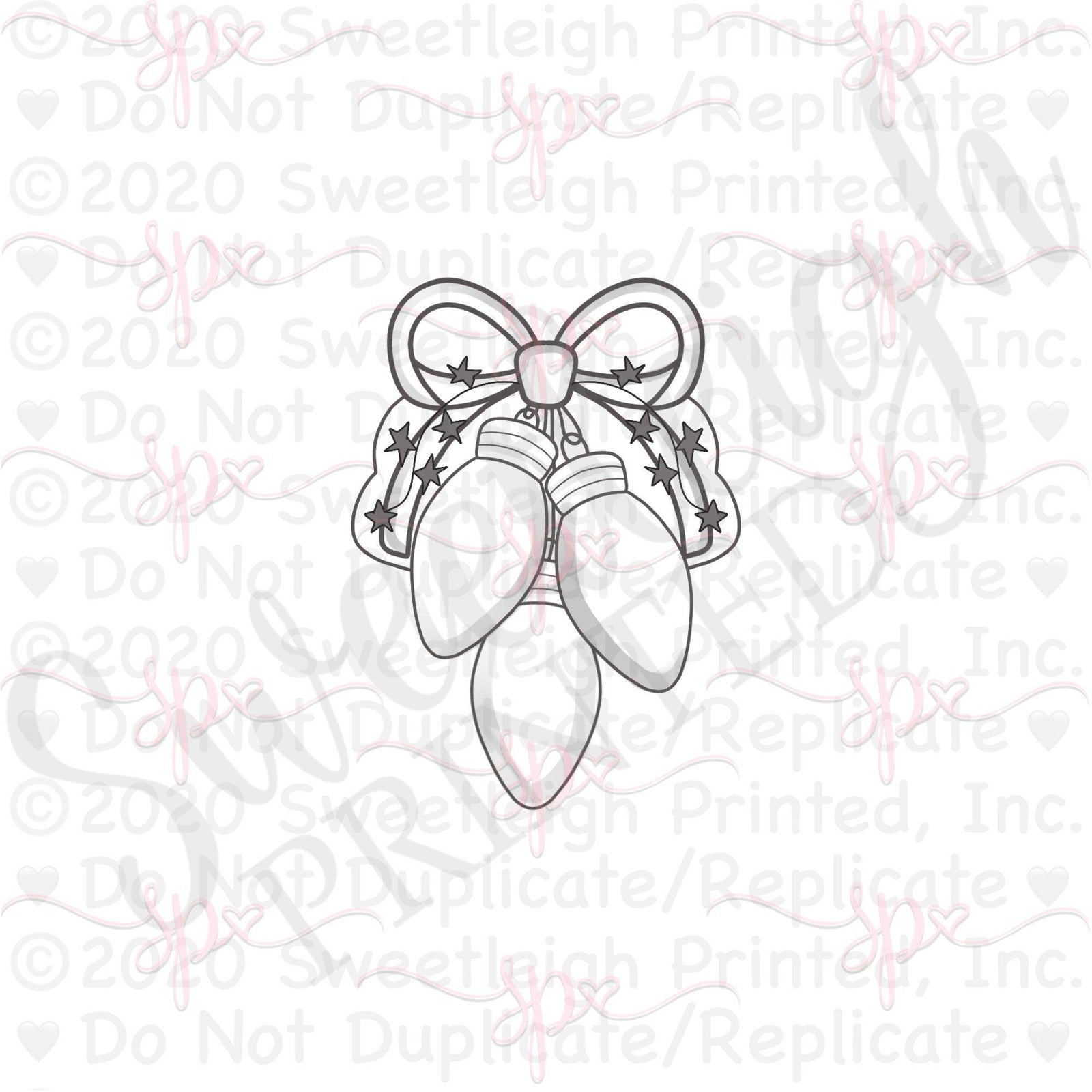 Multi Lights with Yarn Bow Cookie Cutter - Sweetleigh 