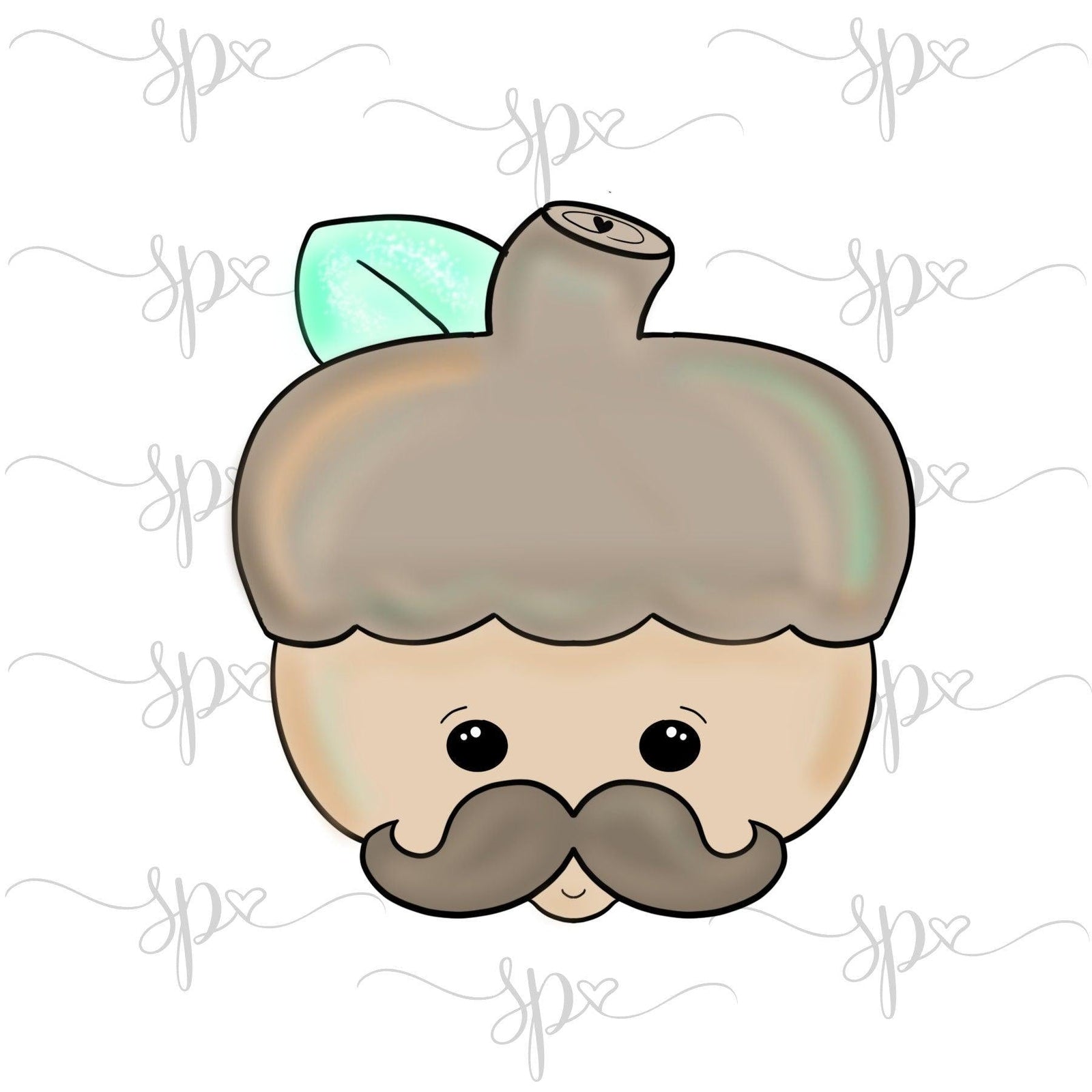 Mustache Acorn Cookie Cutter - Sweetleigh 
