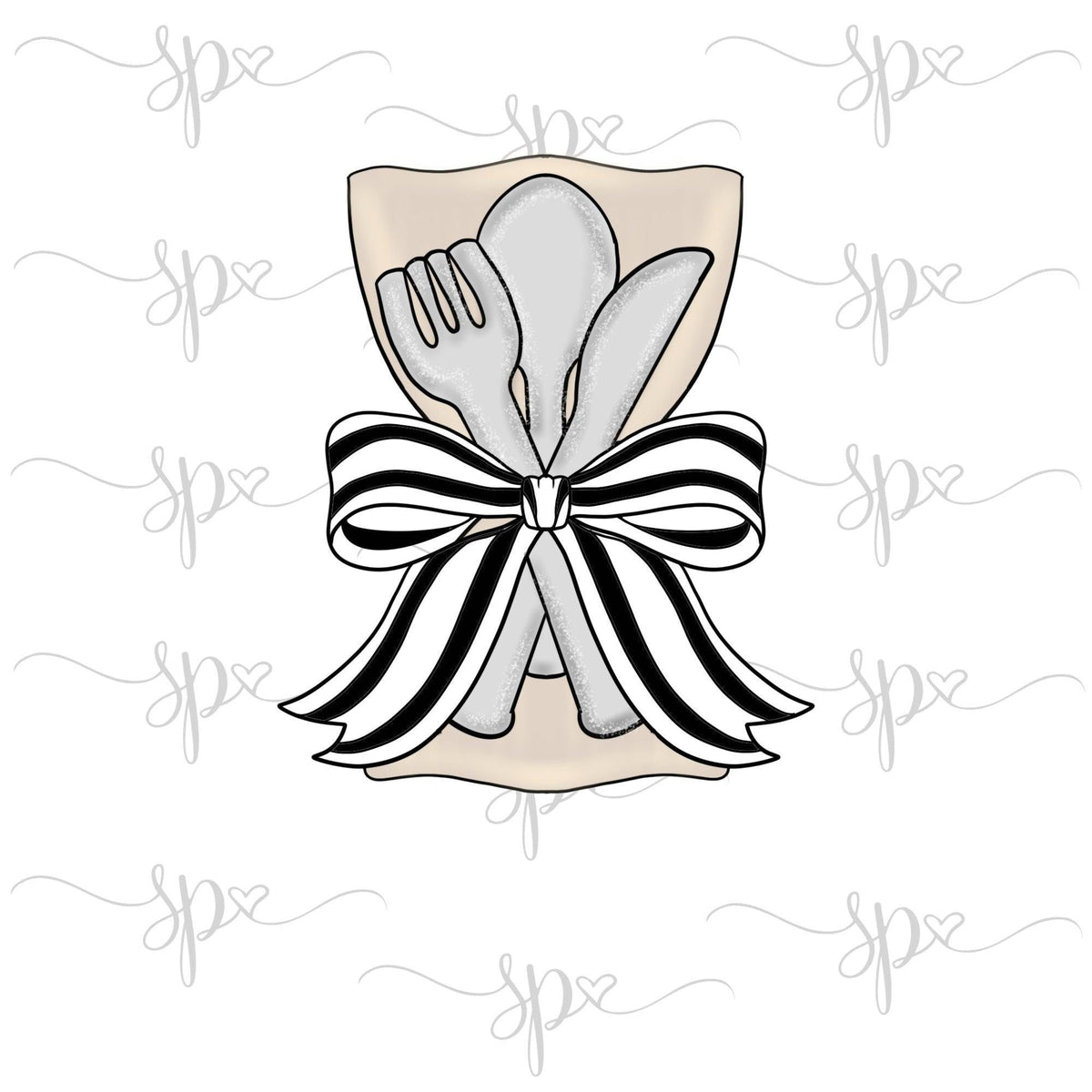 Napkin with Silverware Cookie Cutter - Sweetleigh 