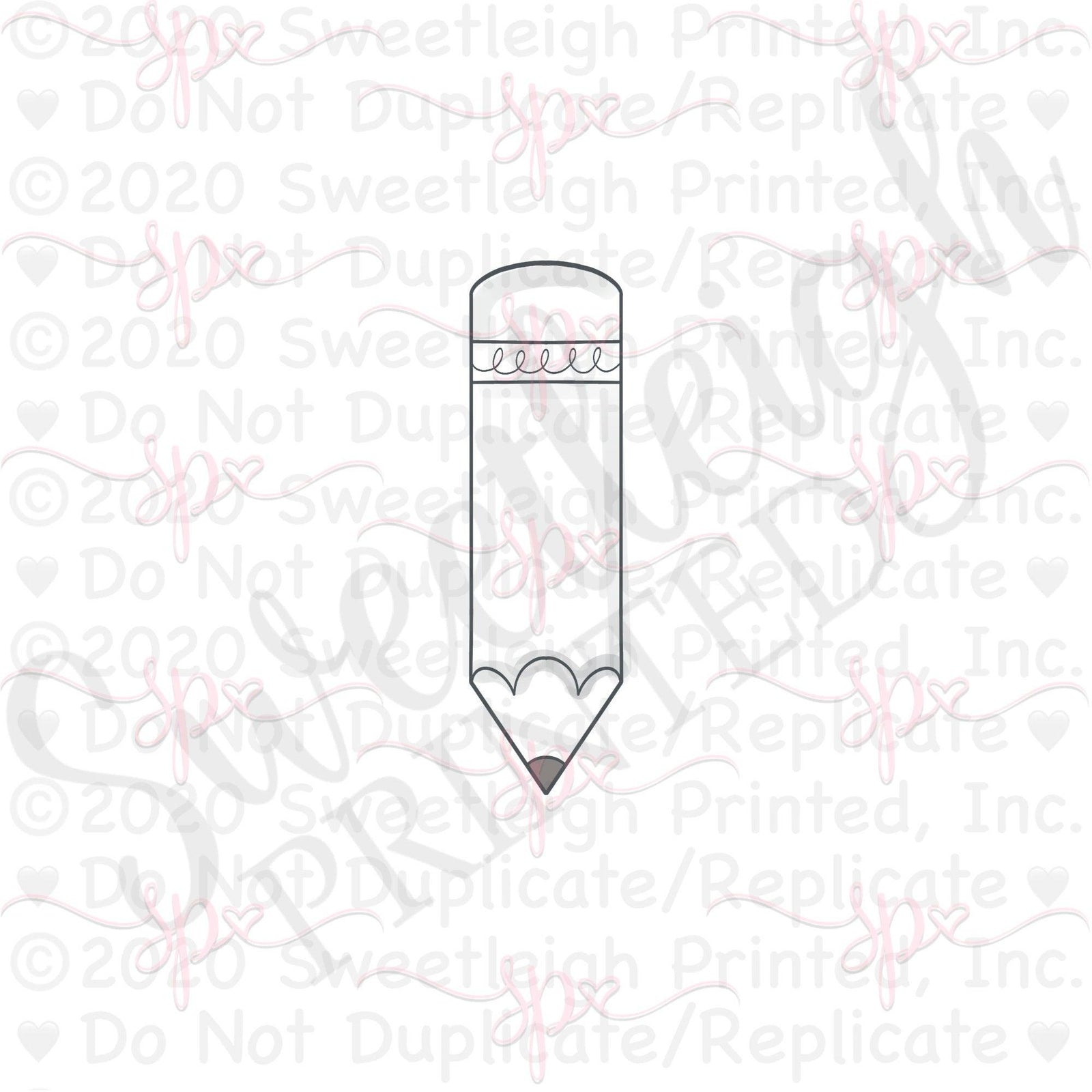 Narrow Simple Pencil Cookie Cutter - Sweetleigh 