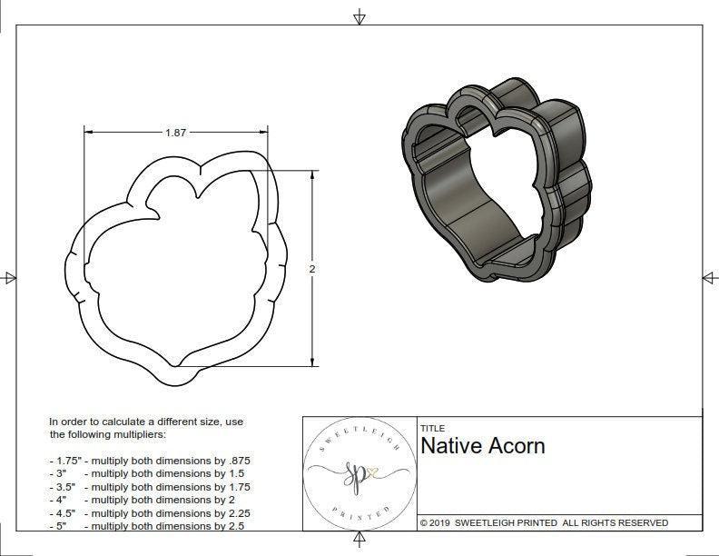 Native Acorn Cookie Cutter - Sweetleigh 