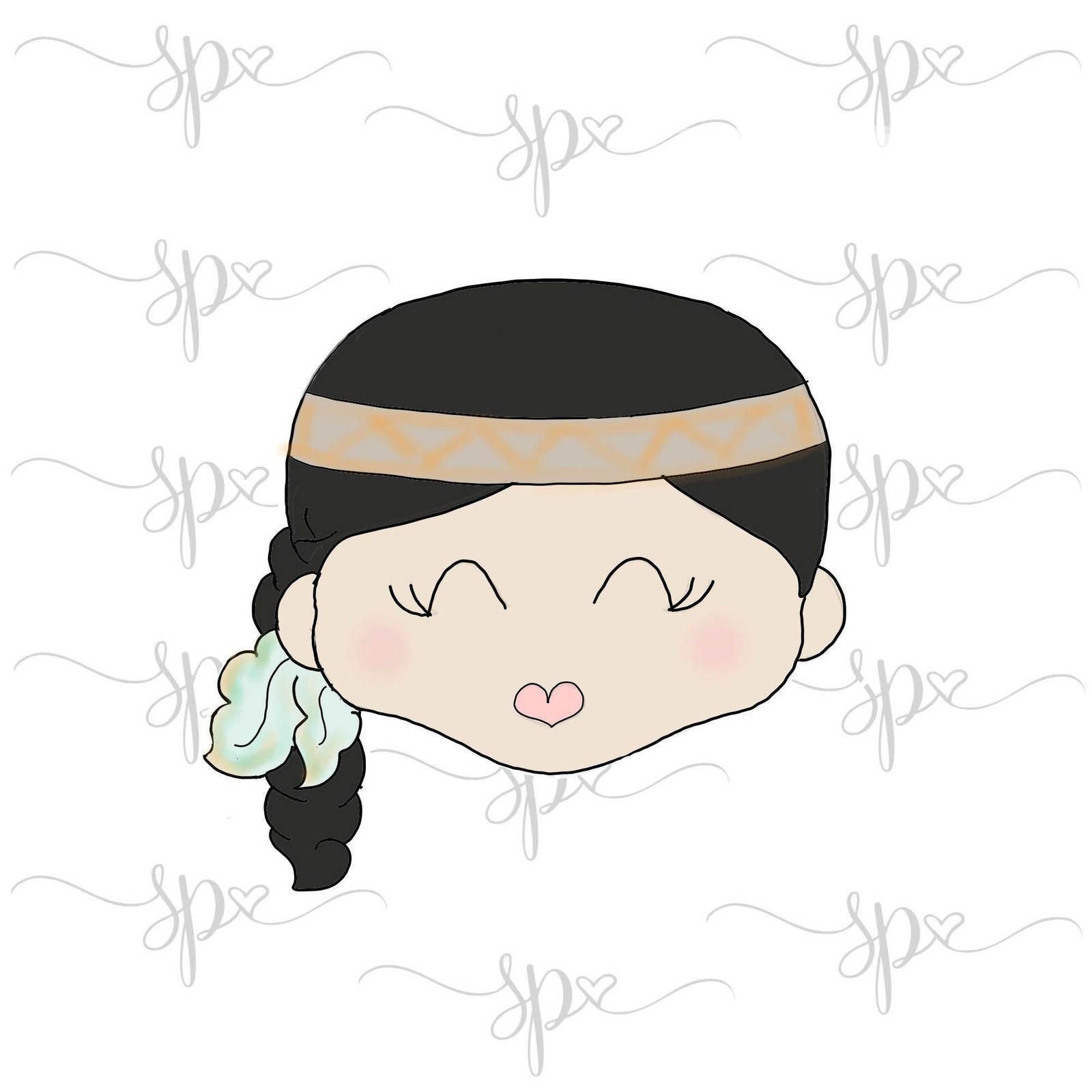 Native America Girl Face 2018 Cookie Cutter - Sweetleigh 