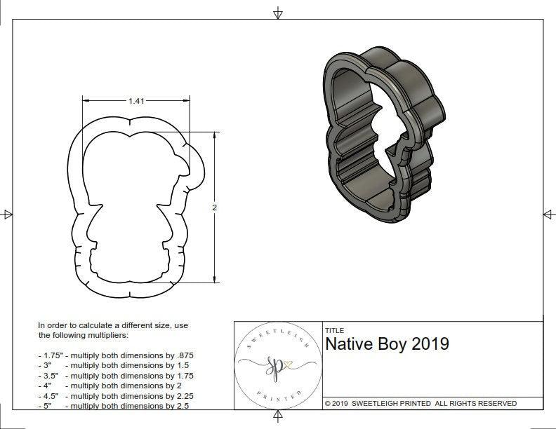 Native American Boy 2019 Cookie Cutter - Sweetleigh 