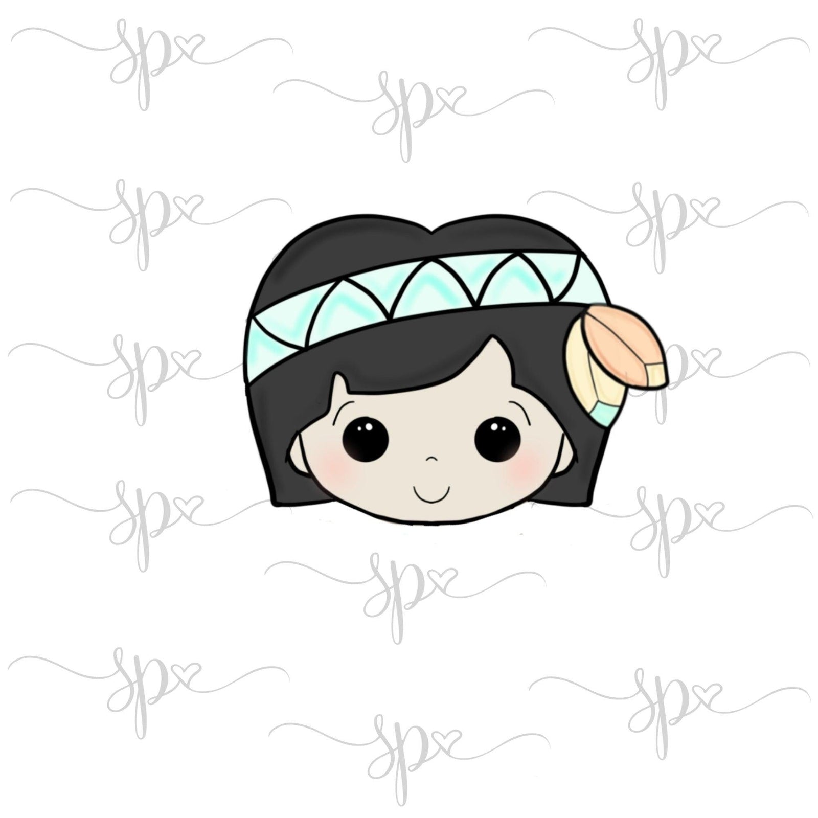 Native American Boy Face 2019 Cookie Cutter - Sweetleigh 