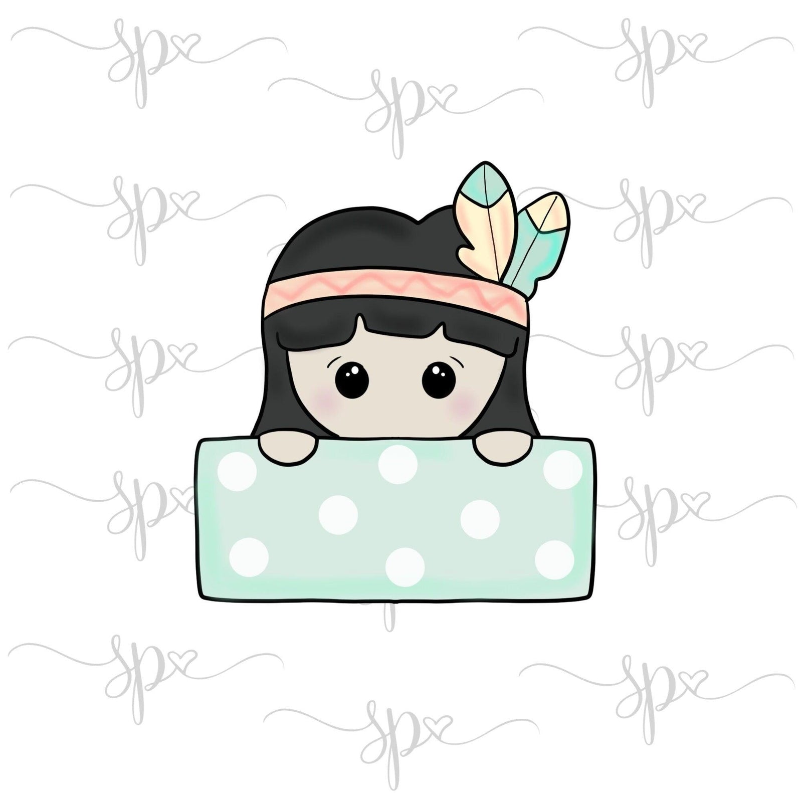 Native American Boy Plaque Cookie Cutter - Sweetleigh 