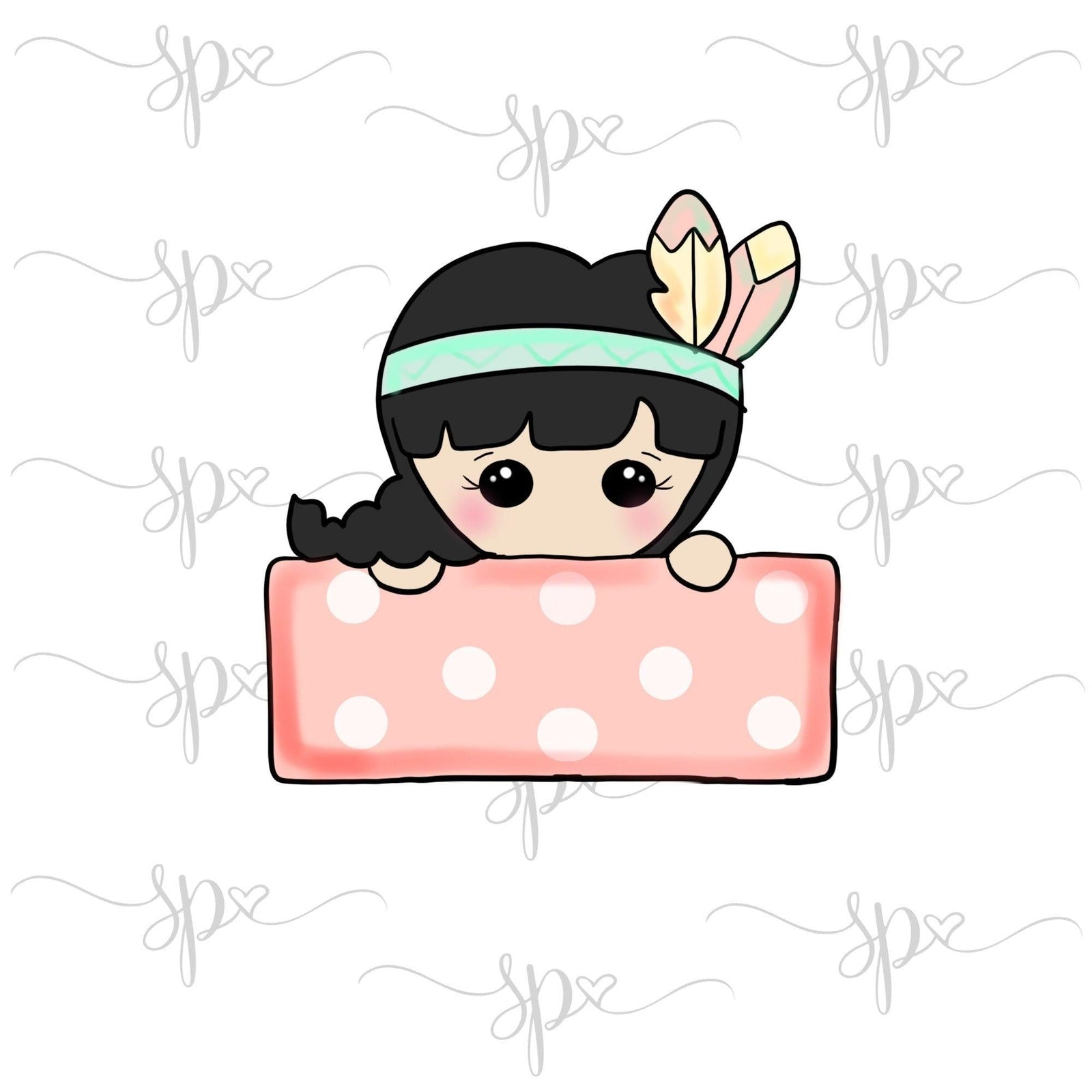 Native American Girl Plaque Cookie Cutter - Sweetleigh 