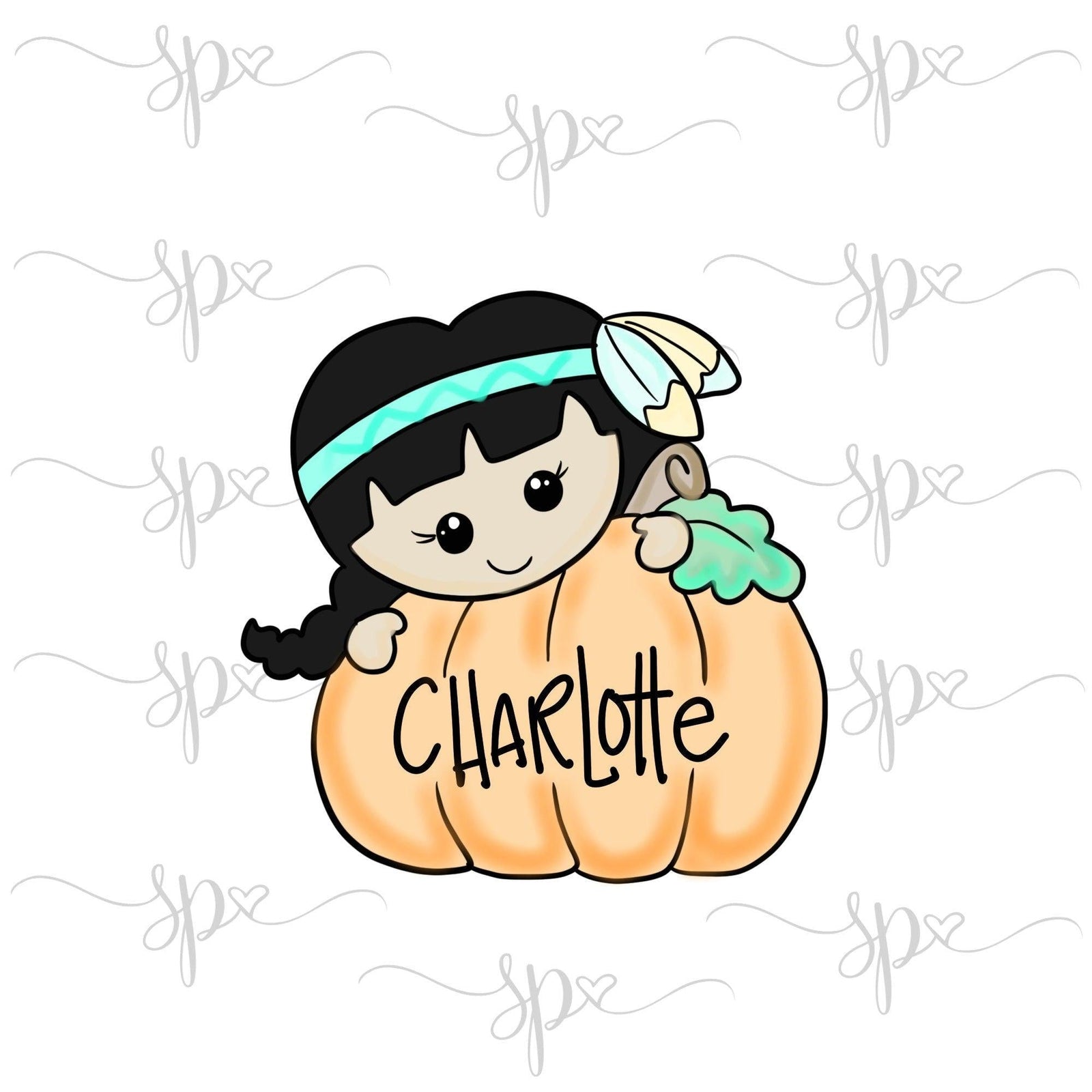 Native Girl Peekaboo Pumpkin Cookie Cutter - Sweetleigh 