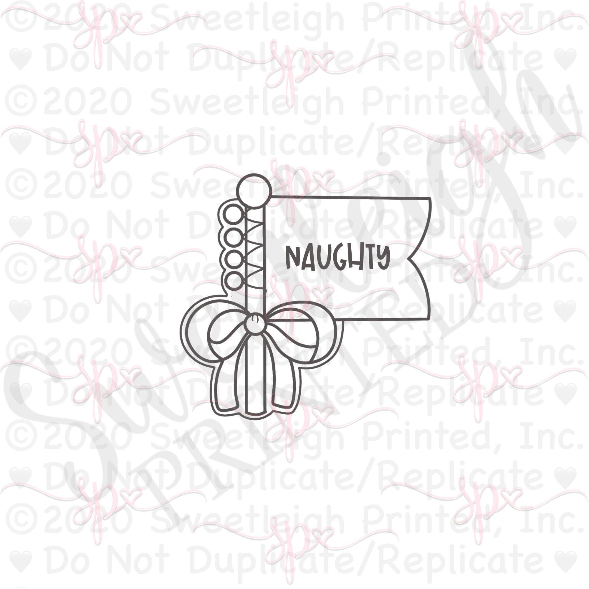 Naughty Pennant Cookie Cutter - Sweetleigh 