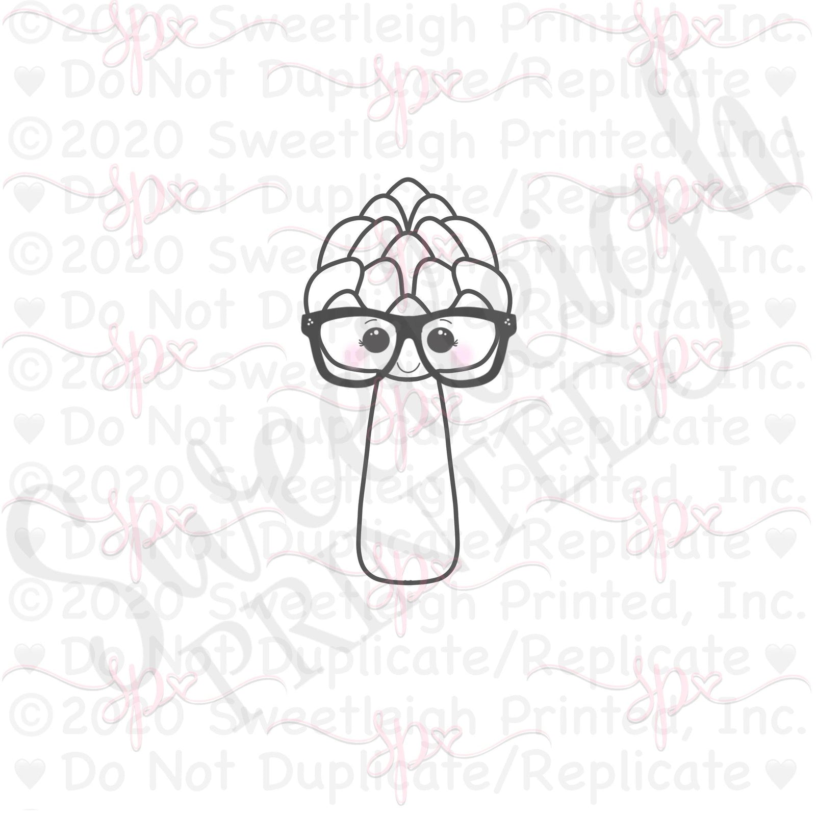 Nerdy Asparagus Cookie Cutter - Sweetleigh 