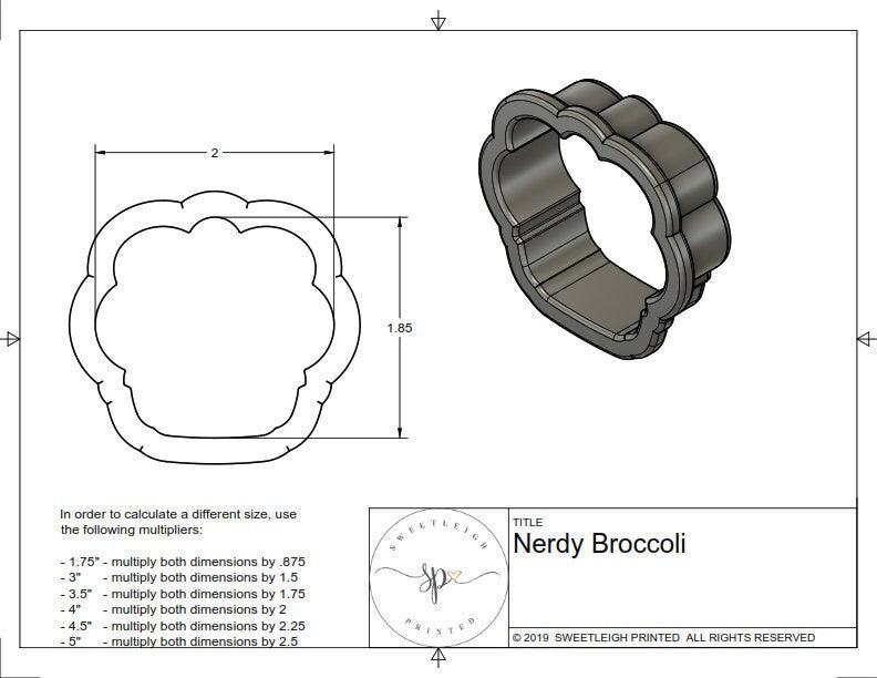 Nerdy Broccoli Cookie Cutter - Sweetleigh 