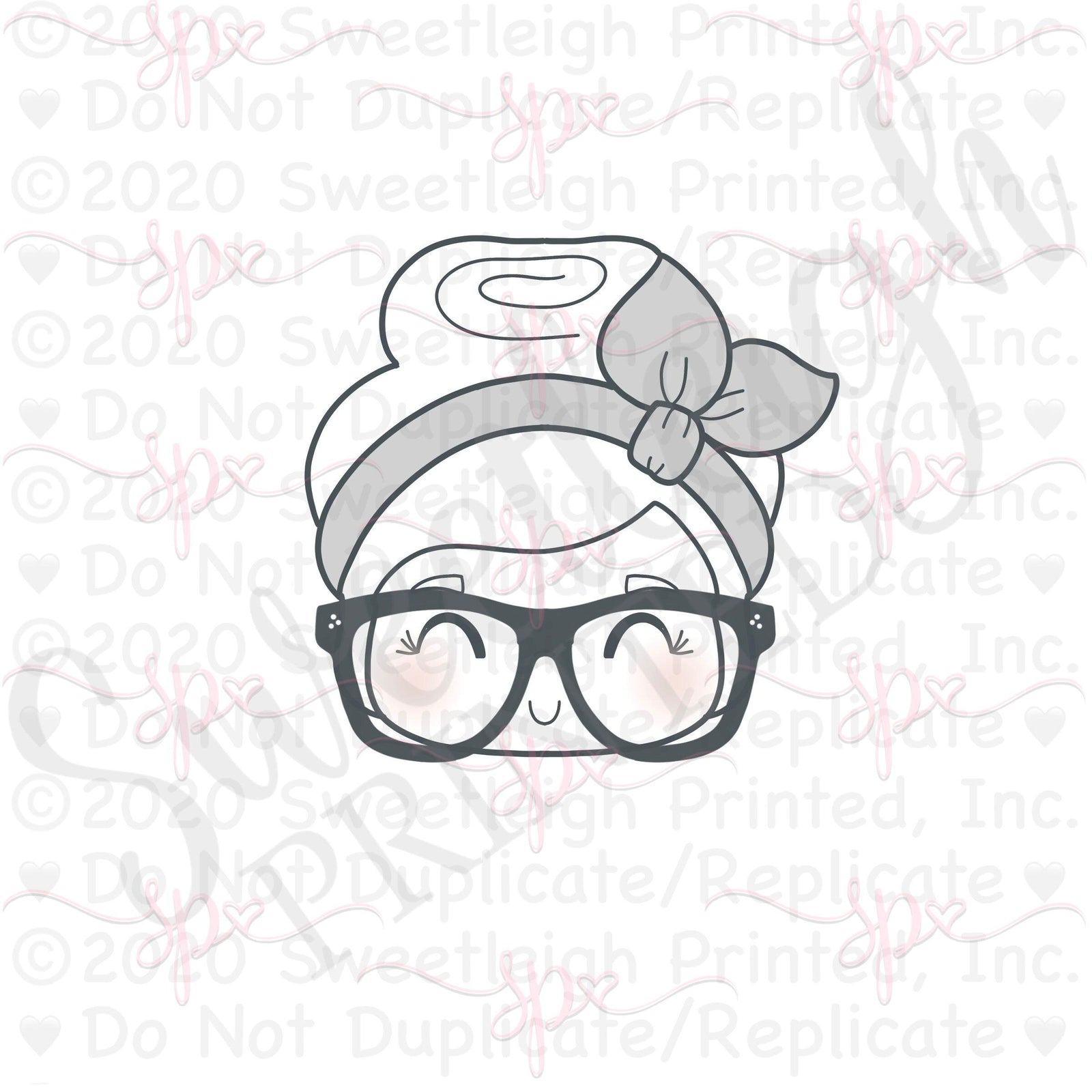 Nerdy Cookier Mrs. Claus Face Cookie Cutter - Sweetleigh 