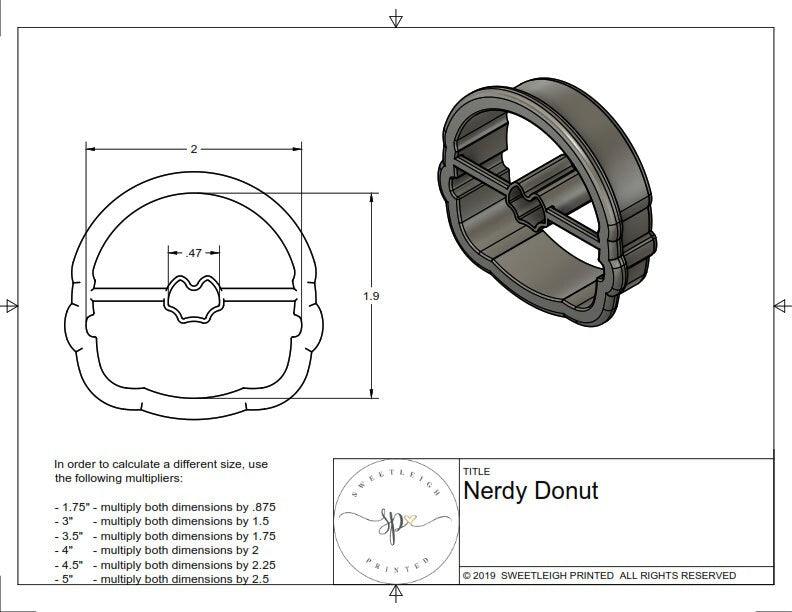 Nerdy Donut Cookie Cutter - Sweetleigh 