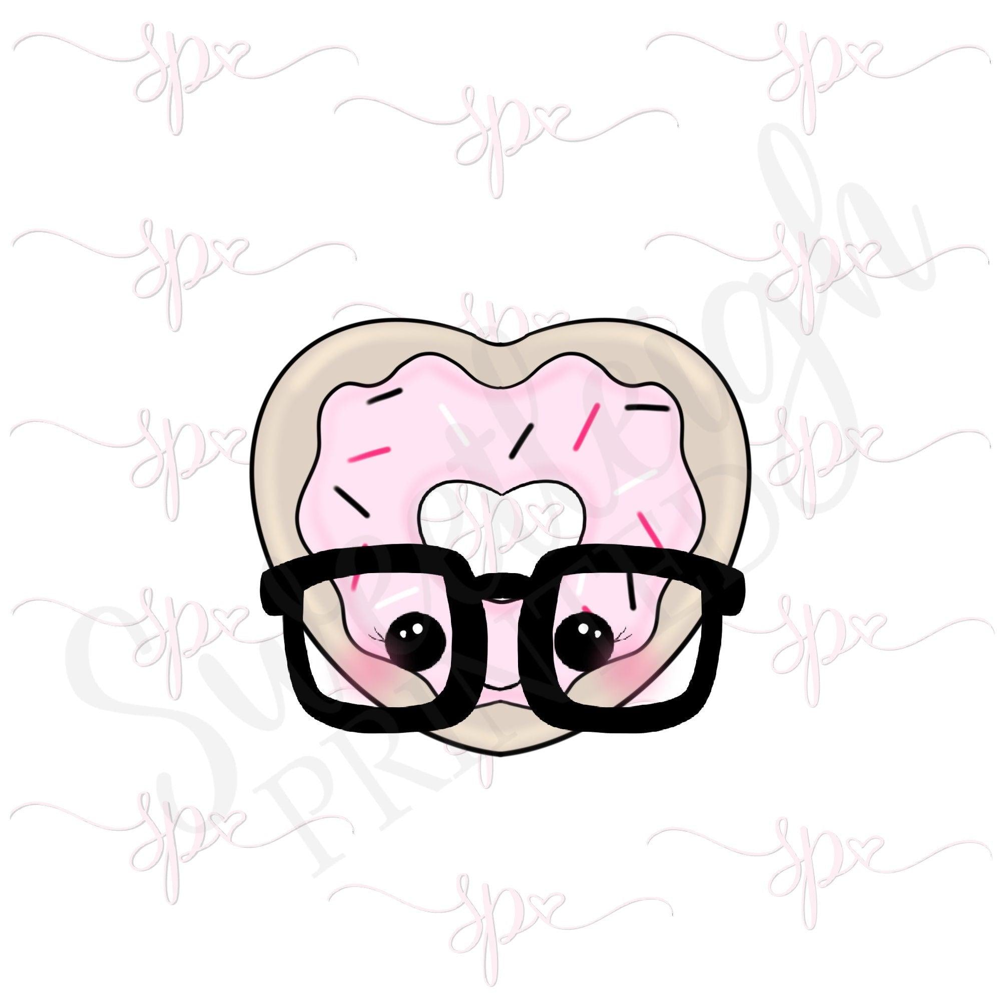 Nerdy Donut Heart Cookie Cutter - Sweetleigh 