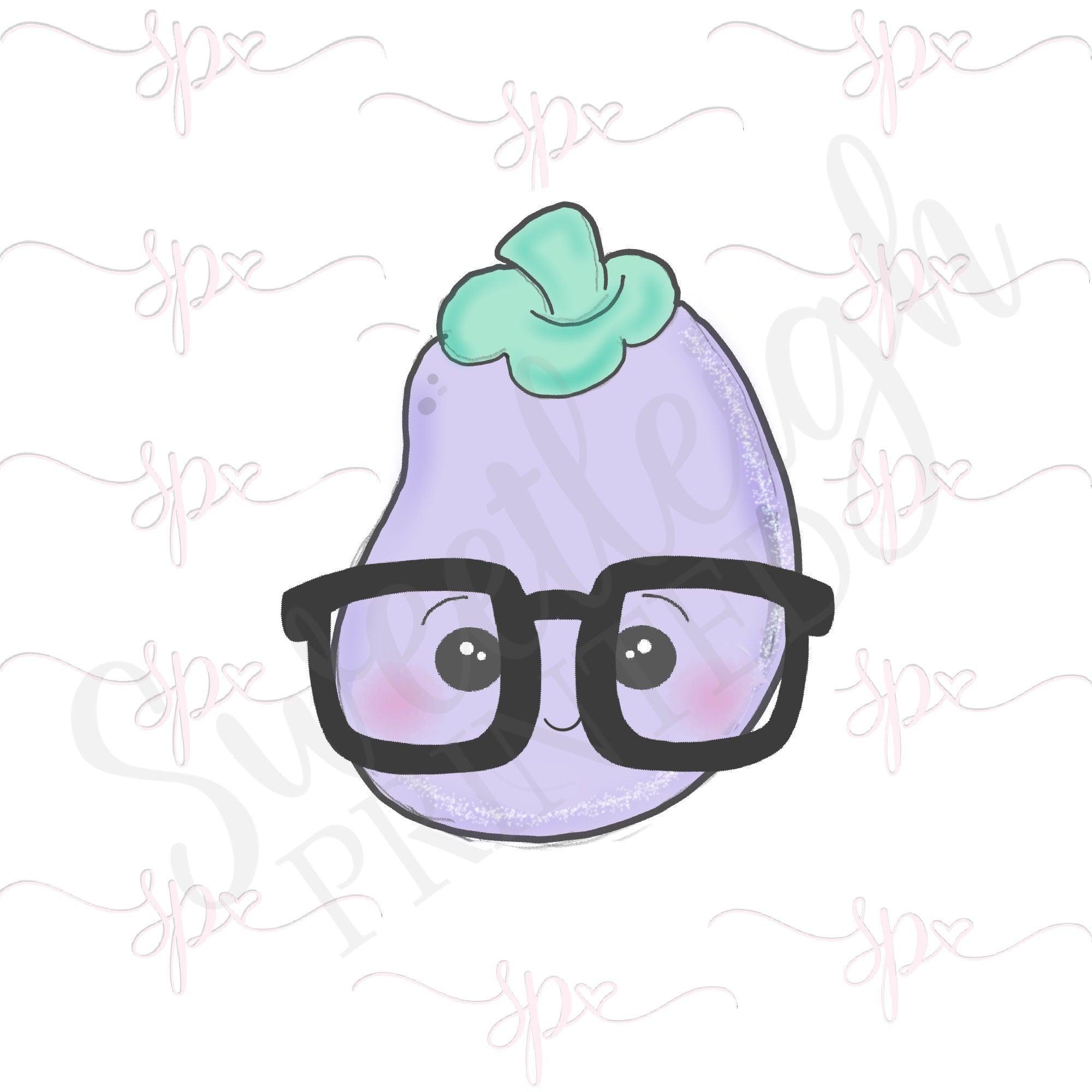 Nerdy Eggplant Cookie Cutter - Sweetleigh 