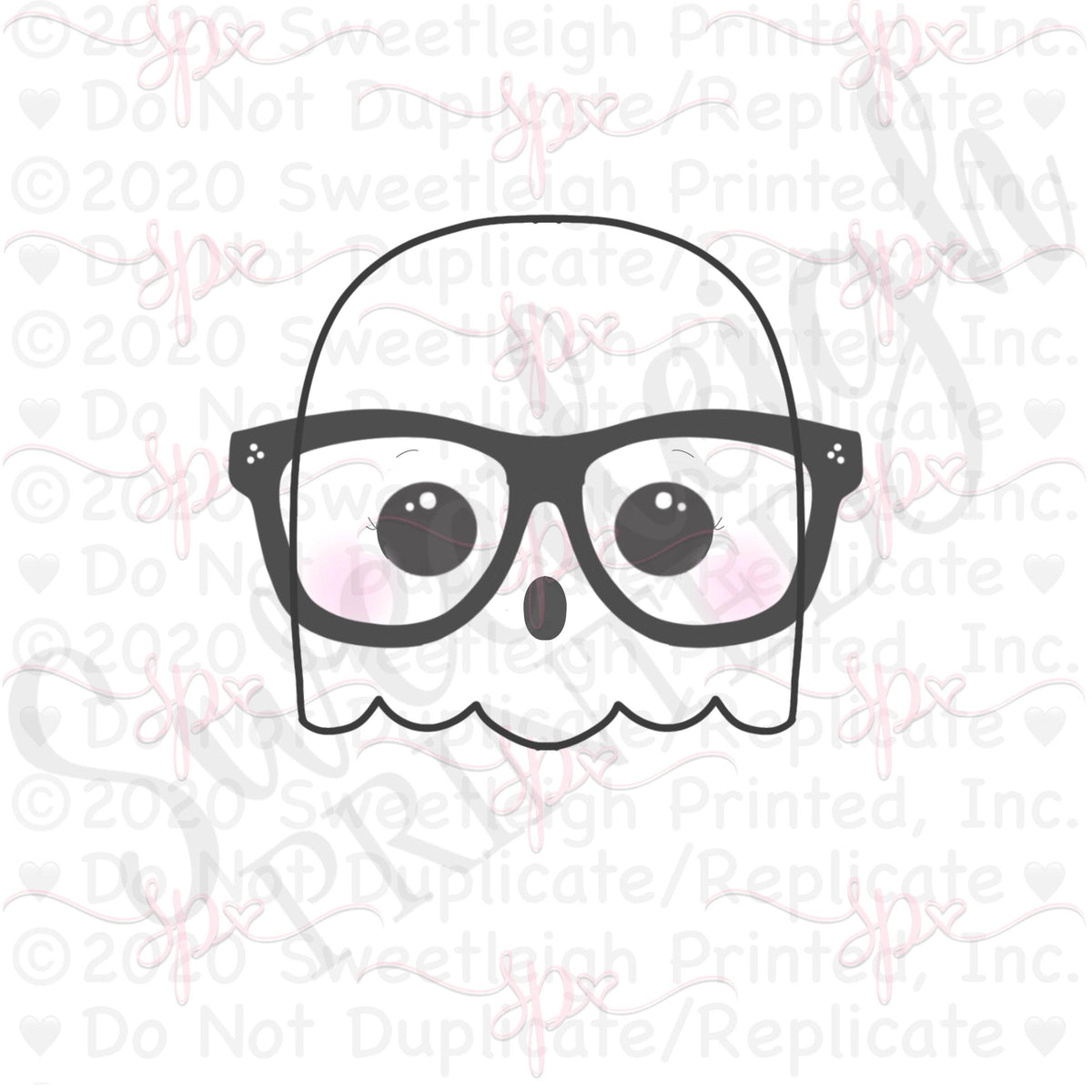Nerdy Ghost 1 Cookie Cutter - Sweetleigh 