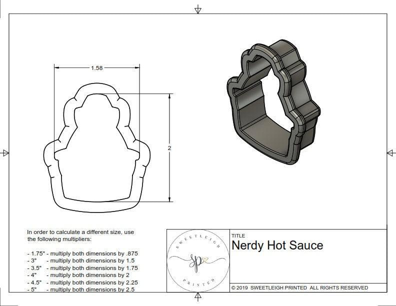 Nerdy Hot Sauce Cookie Cutter - Sweetleigh 